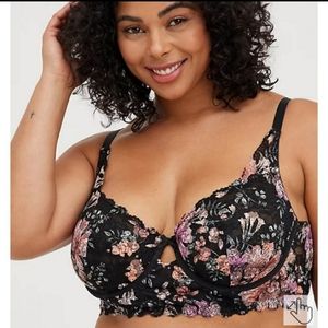 NWOT UNLINED LONGLINE UNDERWIRE BRALETTE - LACE FLORAL